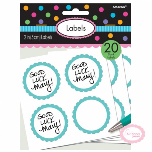 Etiquetas Autocolantes Azul Turquesa